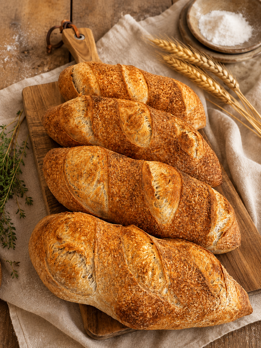 Classic Sourdough Demi Baguettes