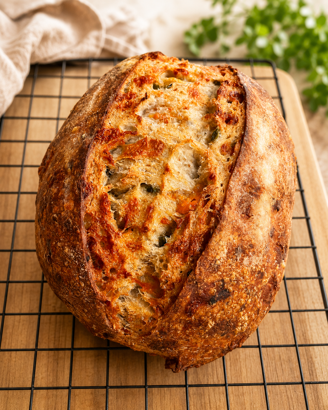 Cheese and Jalapeño Sourdough